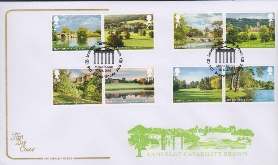 2016 - Landscape Gardens Cotswold First Day Cover - Milton Keynes Postmark